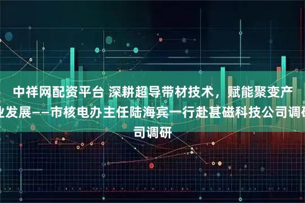 中祥网配资平台 深耕超导带材技术，赋能聚变产业发展——市核电办主任陆海宾一行赴甚磁科技公司调研